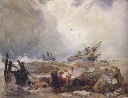 John sell cotman Lee Shore,with the Wreck of the Houghton Pictures (mk47) oil painting reproduction